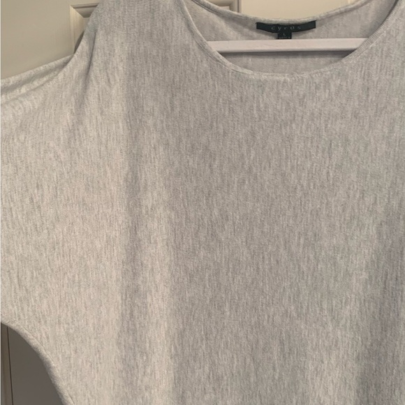 Cyrus dolman sleeve grey sweater. small silver tone button detail at the wrist - Picture 3 of 3